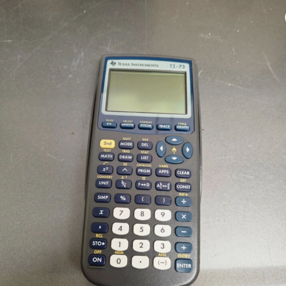 Texas Instruments TI-73 Explorer Graphing Calculator W/ Cover - Gray VG Cond.